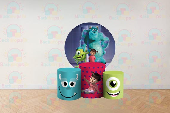 Cartoon Inspired monsters Round Backdrop Cylinders Cover Round Backdrop Cover Photo Photography Background