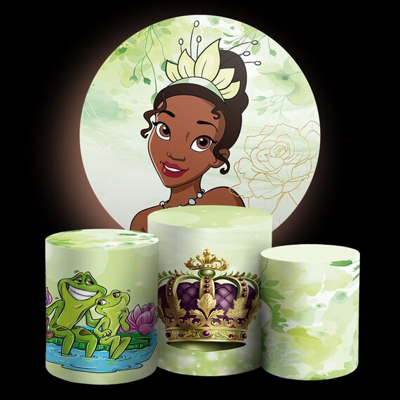 Cartoon princess Inspired Round Backdrop Cylinders Cover Round Backdrop Cover Photo Photography Background