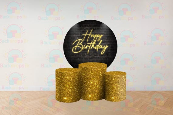 Happy Birthday Inspired Round Backdrop Cylinders Cover Round Backdrop Cover Photo Photography Background