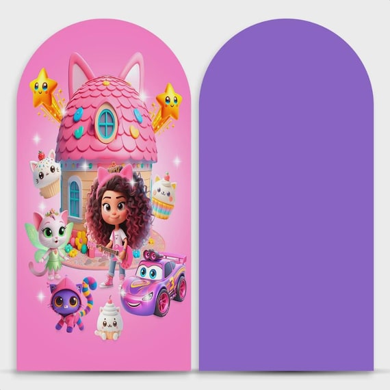 Gabby magical inspiration Arch Backdrop cover Set of 2 | Roman Panel | PhotoBackdrop