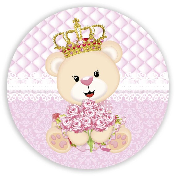 Royal Bear Inspired Round Backdrop | Round Backdrop Cover | Photo Photography Background