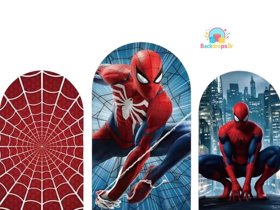 Super Hero Inspiration cartoon Arch Backdrop Cover Backdrop 3 pieces