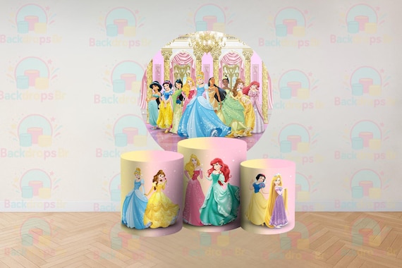 Girl princess Cartoon Inspired Round Backdrop Cylinders Cover Round Backdrop Cover Photo Photography Background