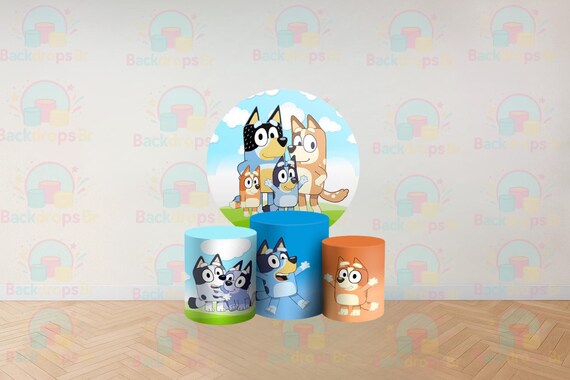 Cartoon Dogs Inspired Round Backdrop Cylinders Cover Round Backdrop Cover Photo Photography Background