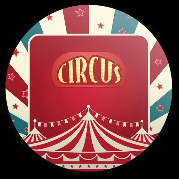 circus Inspired Round Backdrop | Round Backdrop Cover | Photo Photography Background