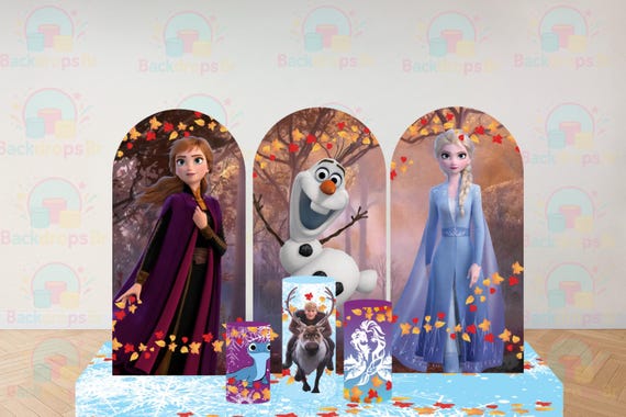 Princess Inspired Arch Backdrop Set 6 Pieces | Cylinder Covers for Birthday Party