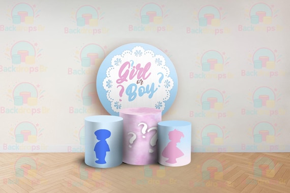 Boy or Girl Inspired Round Backdrop Cylinders Cover Round Backdrop Cover Photo Photography Background