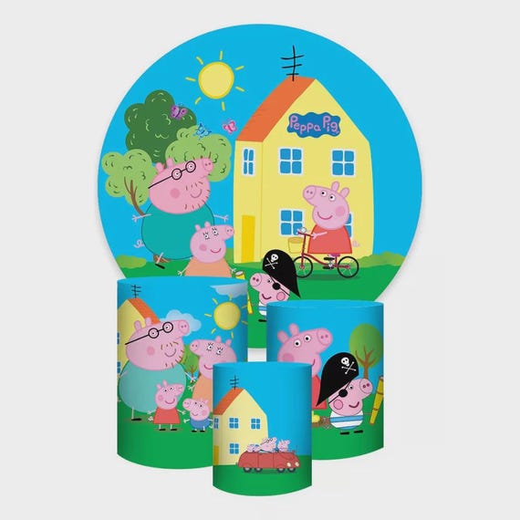 Piggy Round Backdrop Cylinders Cover Round Backdrop Cover Photo Photography Background