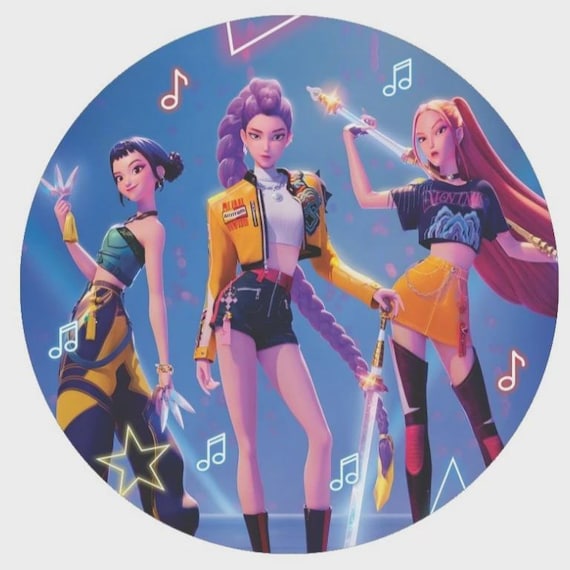 Kpop Inspired Cartoon Demon Hunter Kpop Round Backdrop | Round Backdrop Cover | Photo Photography Background