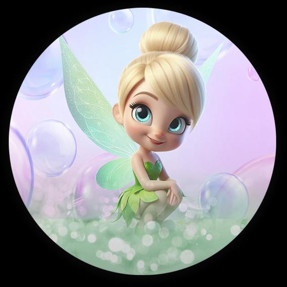 Cartoon fairy Inspired Round Backdrop | Round Backdrop Cover | Photo Photography Background
