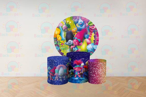 Cartoon Inspired Round Backdrop Cylinders Cover Round Backdrop Cover Photo Photography Background