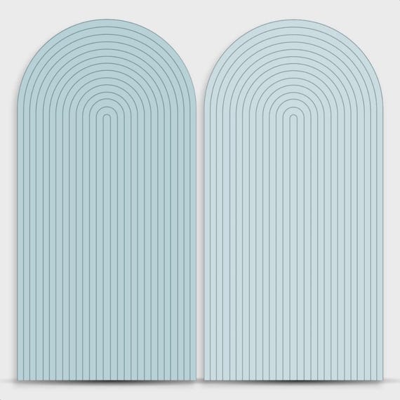 Ripple Arch Backdrop cover Set of 2 light blue | Roman Panel | imitation wood