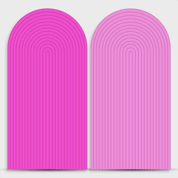 Ripple Arch Backdrop cover Set of 2 pink | Roman Panel | wood imitation
