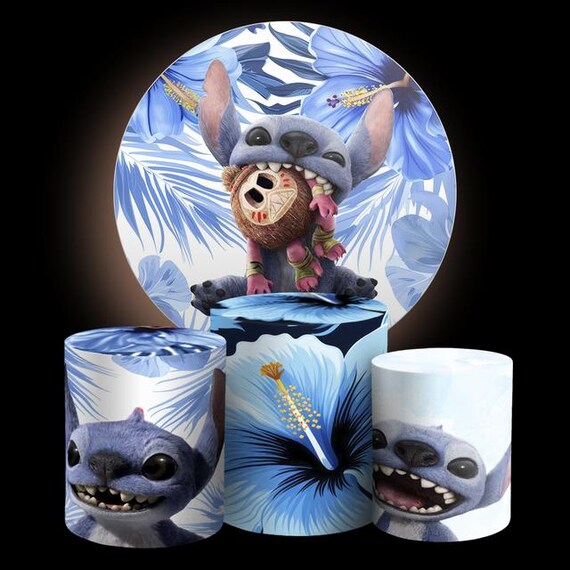 Cartoon Hawaiian Alien Inspired Round Backdrop Cylinders Cover Round Backdrop Cover Photo Photography Background