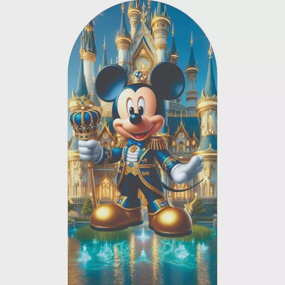 Cartoon Royal Mouse Inspiration Arch Backdrop for Birthday Party| Arch Backdrop|Photo Backdrop