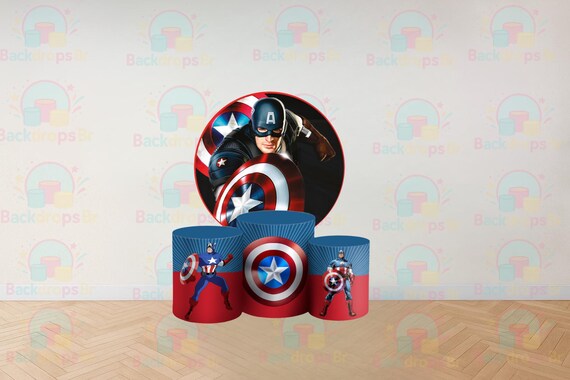 Cartoon Super Heroes Inspired Round Backdrop Cylinders Cover Round Backdrop Cover Photo Photography Background