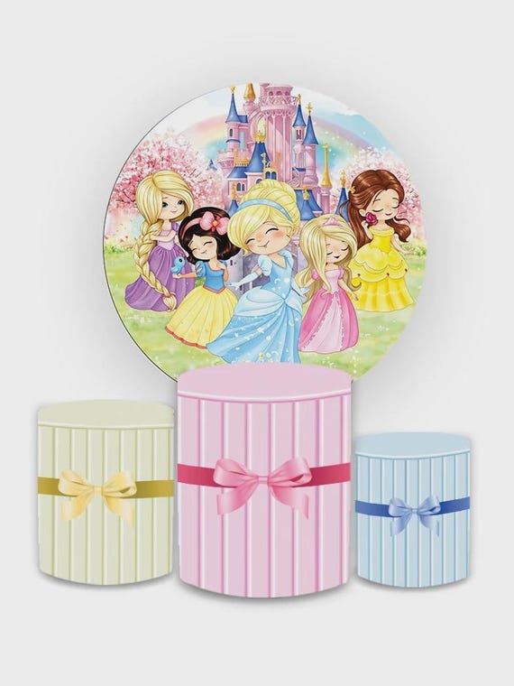 Baby Princess Inspired Round Backdrop Cylinders Cover Round Backdrop Cover Photo Photography Background