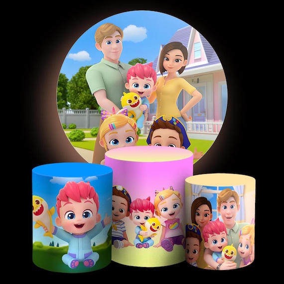 Cartoon baby Inspired Round Backdrop Cylinders Cover Round Backdrop Cover Photo Photography Background