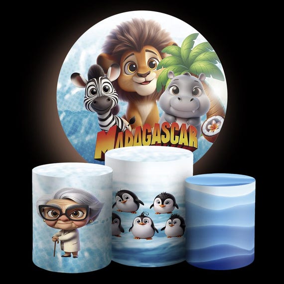Cartoon Inspired Round Backdrop Cylinders Cover Round Backdrop Cover Photo Photography Background