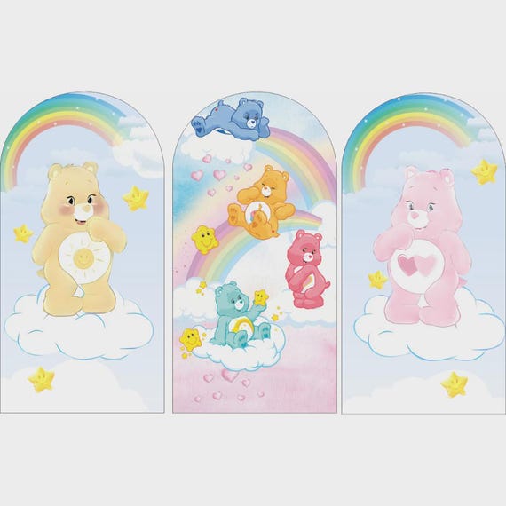 Bears Inspiration cartoon Arch Backdrop Cover Backdrop 3 pieces