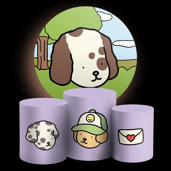 Cartoon Inspired Round Backdrop Cylinders Cover Round Backdrop Cover Photo Photography Background