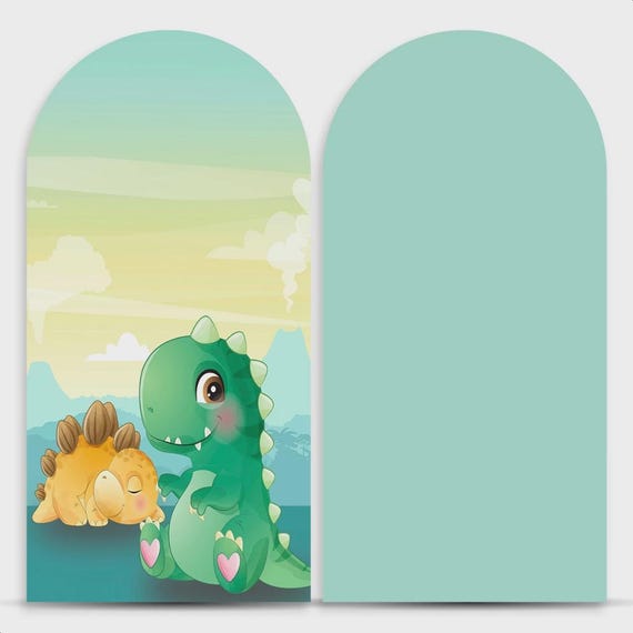 Baby Dino Arch Backdrop cover Set of 2 | Roman Panel | PhotoBackdrop