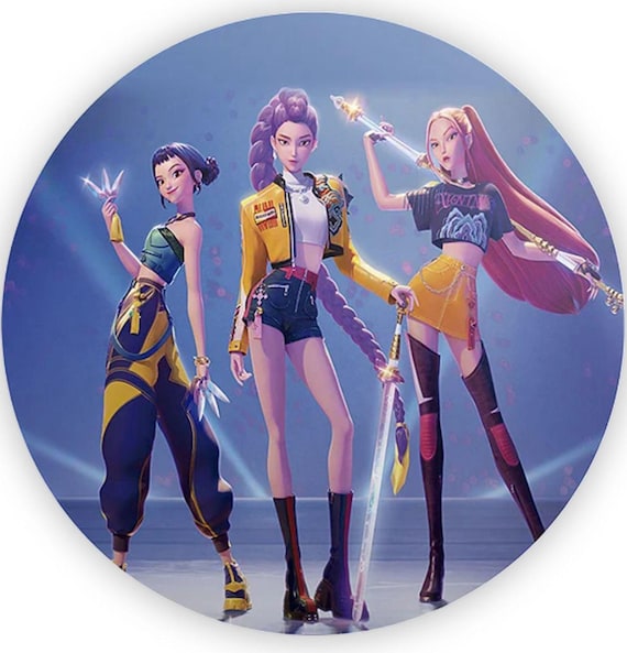 K-pop Cartoon Demon Hunter Kpop Inspired Round Backdrop | Round Backdrop Cover | Photo Photography Background