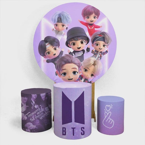 Kpop Boy band Inspired Round Backdrop Cylinders Cover Round Backdrop Cover Photo Photography Background