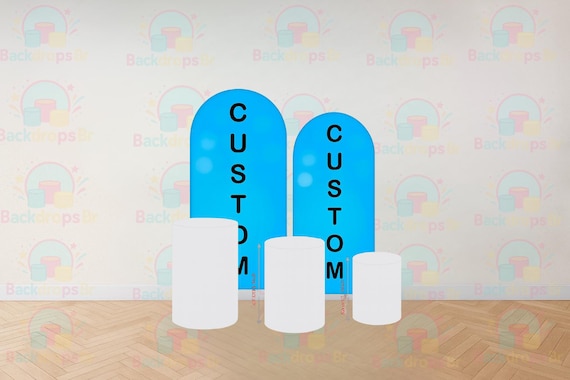 2 Customized Arch Backdrop + 3 cylinder covers | Cylinder Covers for Birthday Party