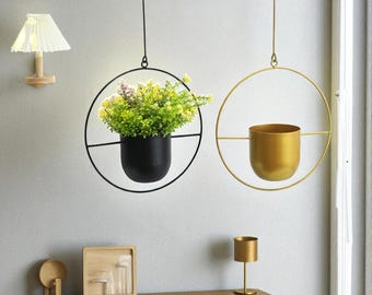 thumbnail image 2 of FRAKYEN Gold Hanging Planters For Indoor Plants 10 Inch With 2 of 14