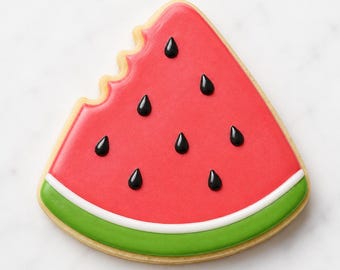 Watermelon Slice with Bite Cookie Cutter, Summer Birthday Baking Tool, One in a Melon Party