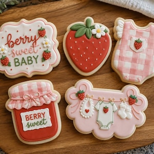 Beere Süßes Baby-Ausstechform-Set | Erdbeer-Babyparty | 5 Stück Bild 1