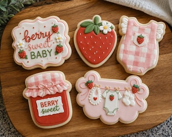 Berry Sweet Baby Cookie Cutter Set | Strawberry Baby Shower | 5 Piece