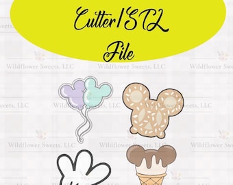 Mouse Celebration 3D Printed Cookie Cutters