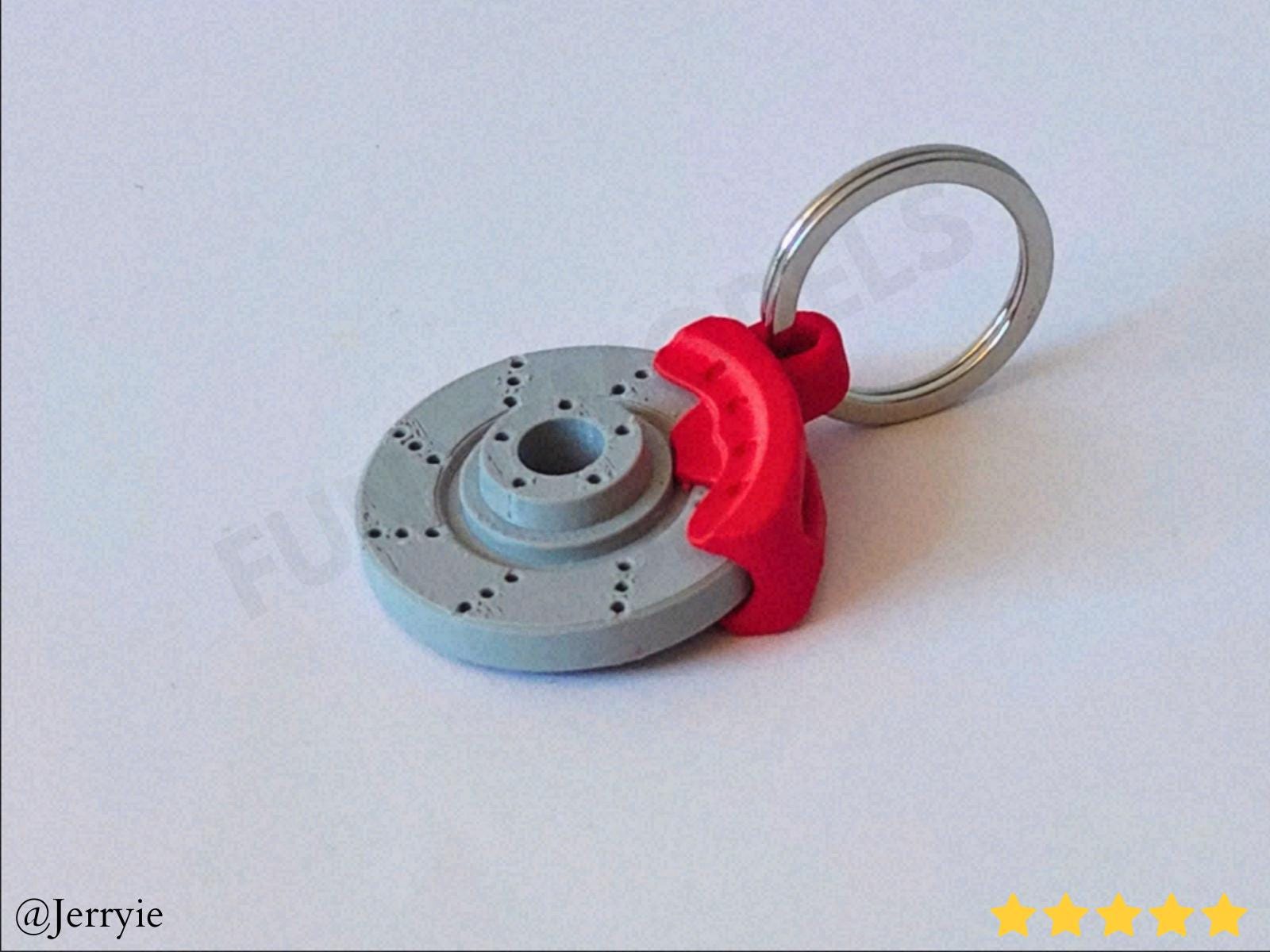 Autoteile Sleutelhanger, remschijven, sleutelhanger, robuust, uniek, kleurrijk, esthetische metalen simulatie-band-sleutelhanger voor vrouwen, mannen, autoliefhebbers, cadeau, blauw, 1