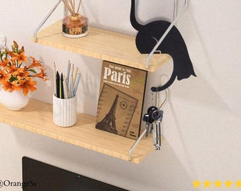 Shelf Cat Holder 3D Printing - Blender Modeling - BambuLab - Limited Edition, Only Few Left, Wall Organizer, Cute Pet Decor, Gift Idea