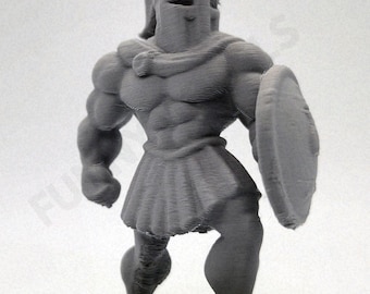 Muscular Trojan Fighter Warrior Statue 3D Printing - Blender Modeling - BambuLab - Limited Edition Collectible Figurine, Only Few Left