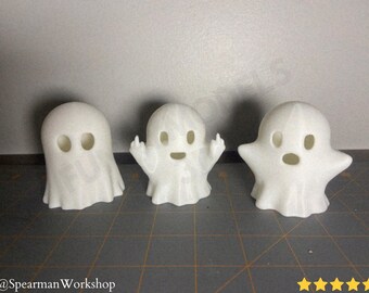 Halloween Ghost Tea Light Holder, Spooky Candle Decor - 3D Printing - Blender Modeling - BambuLab - Limited Edition, Only a Few Left