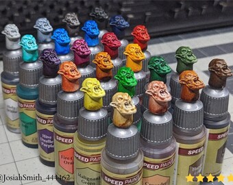 Adorno para tapa de botella, miniexpositor de muestras de colores de pintura - Impresión 3D - Modelado en Blender - BambuLab - Edición limitada, quedan pocas unidades