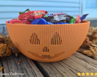 Halloween Candy Bowl, Halloween Party Decor - Pumpkin Dish - 3D Printing - Blender Modeling - BambuLab - Limited Edition, Only a Few Left