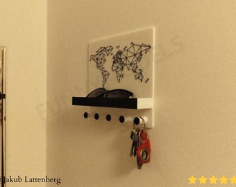 Keys Holder With Shelf 3D Printing - Blender Modeling - BambuLab - Limited Edition, Only Few Left, Wall Organizer, Entryway Storage, Gift