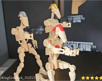 Dummy13 X BattleDroid B1, figura articulada de droide de ciencia ficción - Impresión 3D - Modelado en Blender - BambuLab - Edición limitada, quedan pocas unidades
