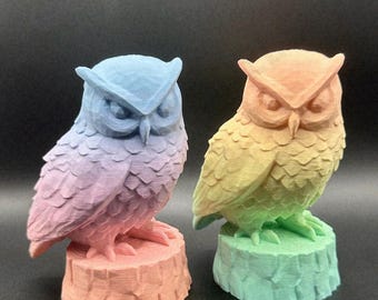 Owl Figurine Statue Bird Decor 3D Printing - Blender Modeling - BambuLab - Limited Edition Collectible Animal Sculpture, Only Few Left