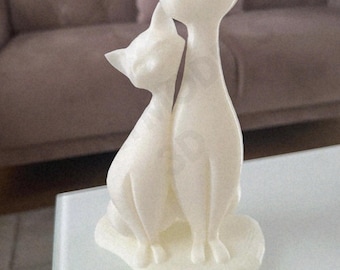 Cat Figurine Cute Animal Statue 3D Printing - Blender Modeling - BambuLab - Limited Edition Collectible Decorative Model, Only Few Left