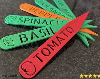 Estacas de jardín para verduras, hierbas y plantas. Impresión 3D. Modelado en Blender. BambuLab. Edición limitada. Solo quedan unas pocas. Diseño único.
