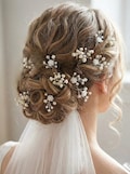 Gypsophila Bridal Hair Pins – Pearl Wedding Hair Accessories, Ivory Floral Bride Piece