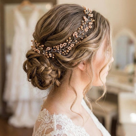 Bridal Hair Vine – Handmade Wedding Hairpiece With Pearls 