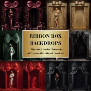 Fondos fotográficos de lujo en caja de regalo / Maternidad y retrato (Descarga digital)