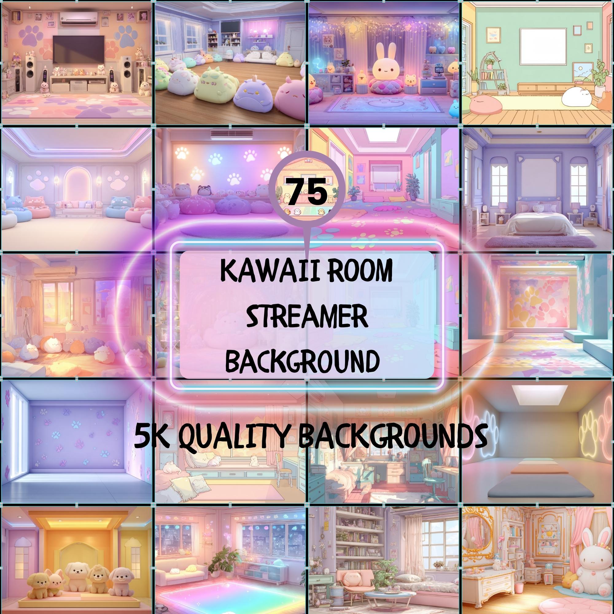75 Kawaii Streamer Room Streamer Backgrounds | Pastel Vtuber Backdrops ...