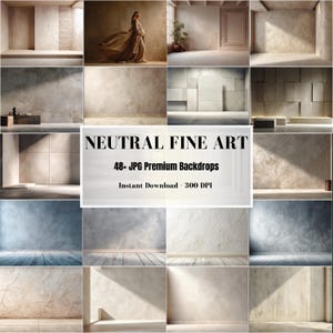 Neutral Plaster Wall Photography Backdrop Bundle: Beige, Taupe, Greige (Digital Download)